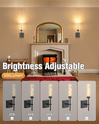 Crystal Inspired Bubble Wireless Wall Sconces (2 Count)