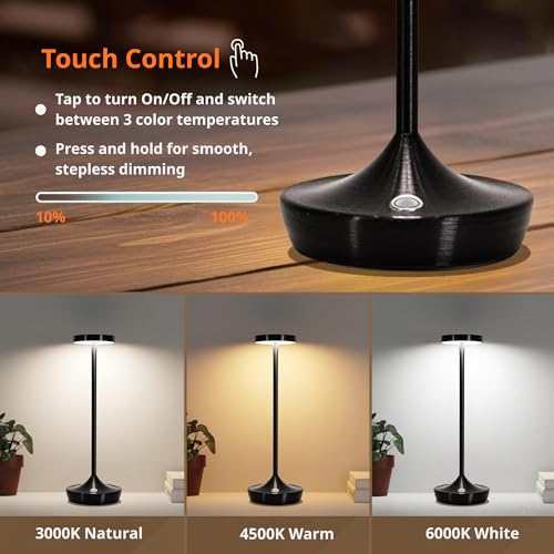 2 Pack Cordless Table Lamps