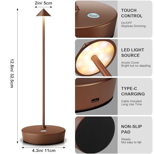 2Pack Rechargeable Cordless Table Lamp (2 Count)