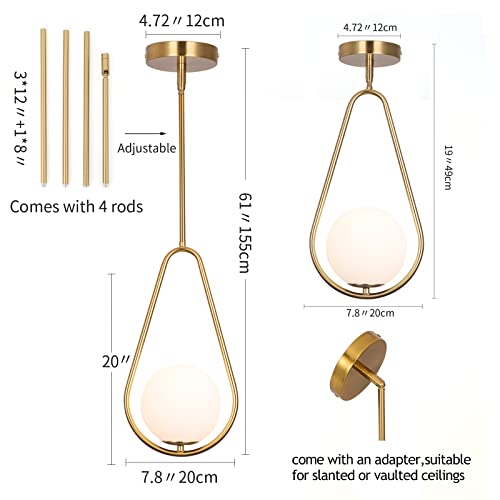 Gold Pendant Lighting Brass Finished Modern Style Kitchen Island Lighting