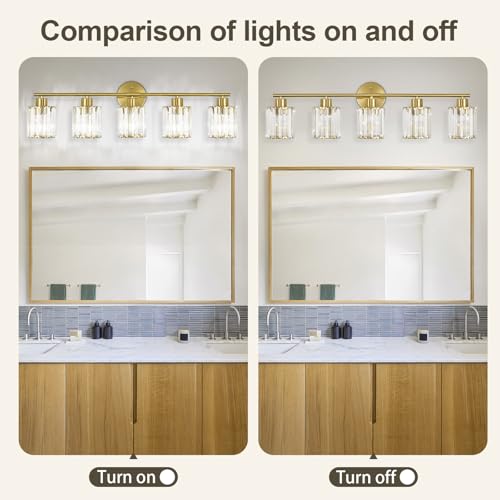 Modern Gold Crystal Bathroom Light Fixtures