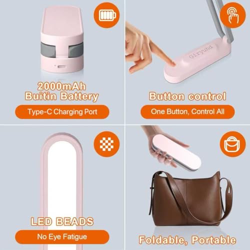 LED Desk Lamp for Office Home & Battery Operated Lamp Rechargeable Lamp Foldable & Portable Light