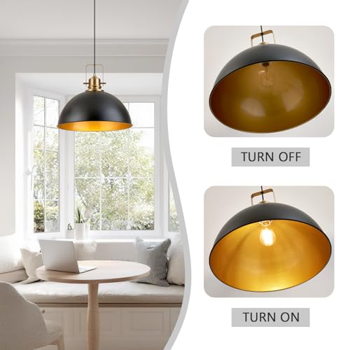 Black and Gold Farmhouse Dome Pendant Lights
