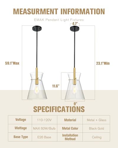 Black and Gold Pendant Light Fixtures