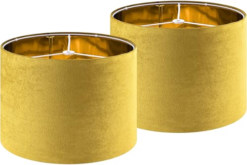 Gold Velvet Drum Lamp Shade (2 Count)
