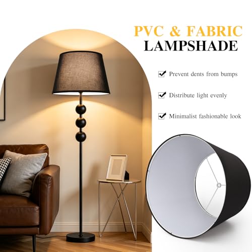 Black Drum Lamp Shades Set of 2