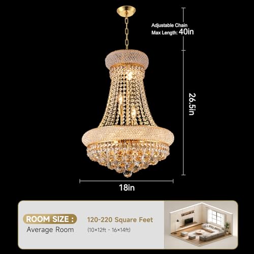 18" W 9 Light Luxury Foyer Chandeliers
