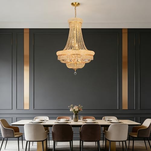 Gold Crystal Chandeliers for Dining Room