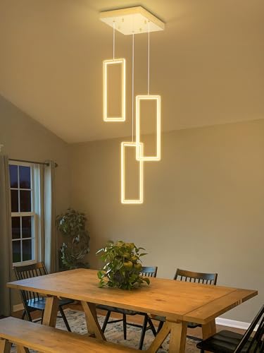 Modern LED Chandelier Adjustable Hanging Gold Pendant Light Fixture 3