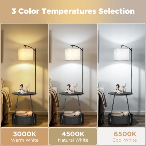 Floor Lamp with Table (Black)