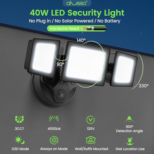 Dusk to Dawn Outdoor Lighting 40W 4000LM 3CCT 3000K (2 Count)