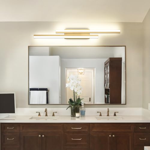40 Inch LED Vanity Light Brushed Gold Bathroom Light Fixtures Over Mirror Modern Bath Lighting Bar 5CCT