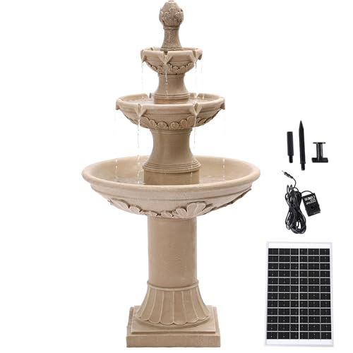 48.4" H Italian Solar Water Fountain Outdoor Fountains and Waterfall