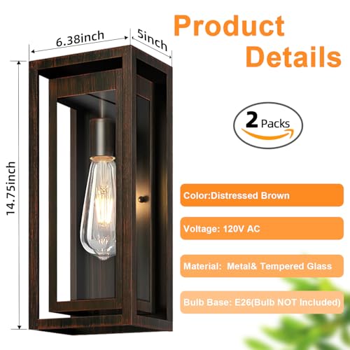 15" Outdoor Wall Lights (2 Count)