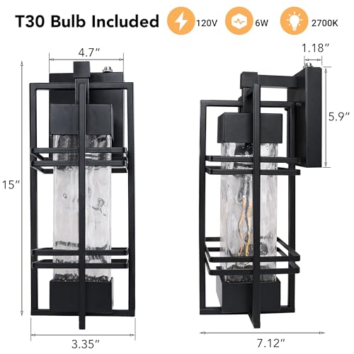 15'' Dusk to Dawn Outdoor Wall Lantern (2 Count)