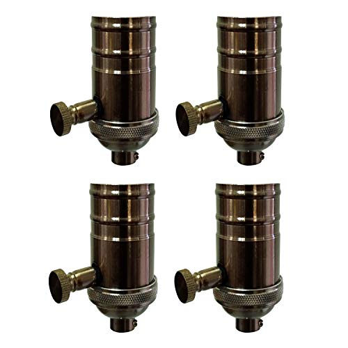 Vintage Turn Knob Dimmer Lamp Socket for Incandescent LED Bulbs (4 Count)