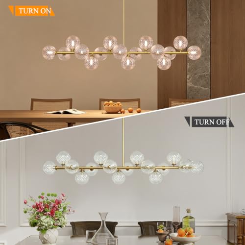 Gold Chandelier Sputnik Linear Chandelier for Dining Room Mid Century Light