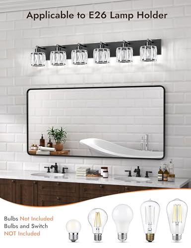 Crystal Vanity Lights for Bathrooms (6 Count)