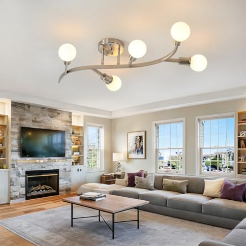 Modern Brushed Nickel Light Fixture Ceiling 5