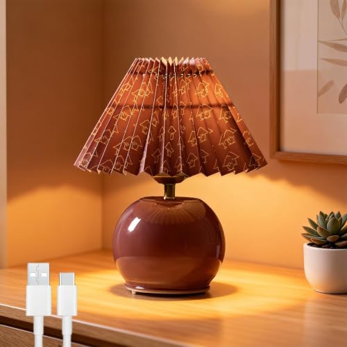 Pleated Cordless Table Lamp