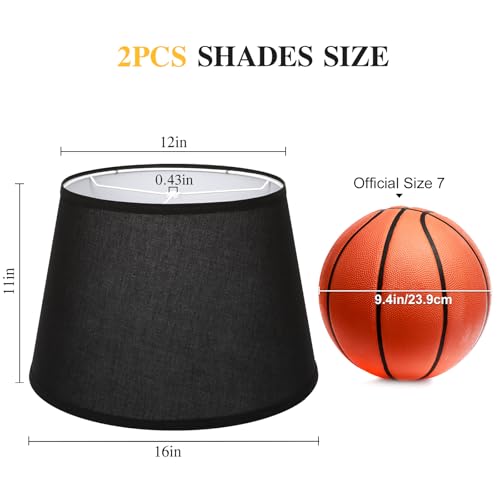 Black Drum Lamp Shades Set of 2