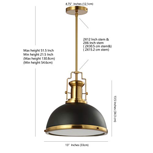 Homer Industrial Dome Pendant 13"