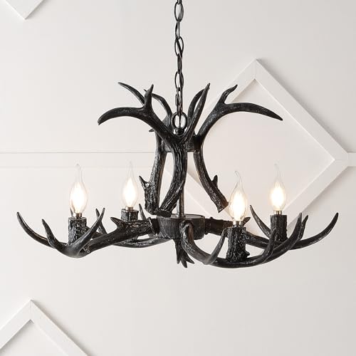 Eldora 4 Light Resin Antler Chandelier 26"