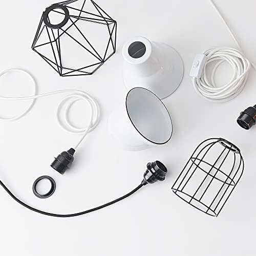 White Plug in Swag Pendant Light Fixture