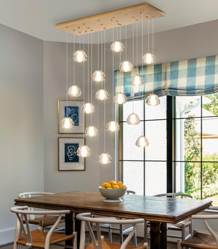 Crystal Chandeliers for Living Room Dining Room Light LED Pendant Lights Fixtures Lighting Chandelier for Foyer Entrance Gold