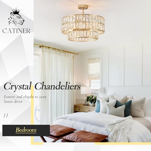 Gold Crystal Chandelier 20" 6
