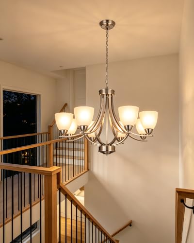 8 Light Farmhouse Chandelier for Dining Room Lighting Fixtures Hanging
