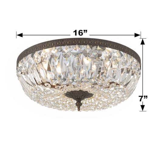 3 Light Spectra Crystal English Bronze Flush Mount