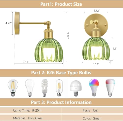 Vintage Battery Operated Wall Sconce (2 Count)