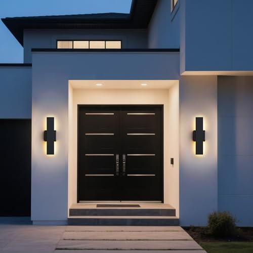 2 Pack 15.75 inch Modern LED Outdoor Wall Light (2 Count)