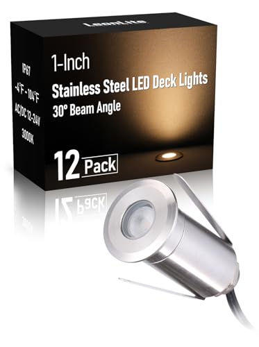 12 Pack 3000K Recessed Low Voltage Deck Light (12 Count)