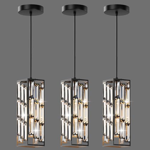 Modern 1 Light Crystal Pendant Light Kitchen Island (3 Count)