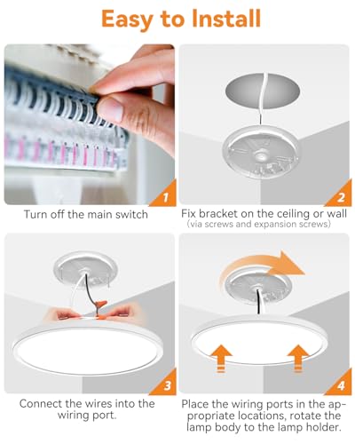 1Pack LED Flush Mount Ceiling Light Fixture