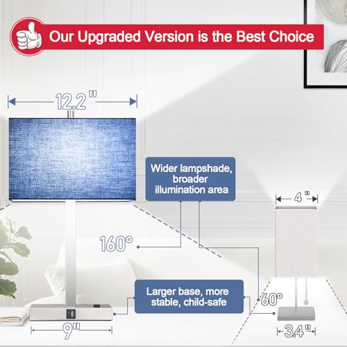 21" Set of 2 Table lamp with USB A+C & AC Outlets (2 Count)