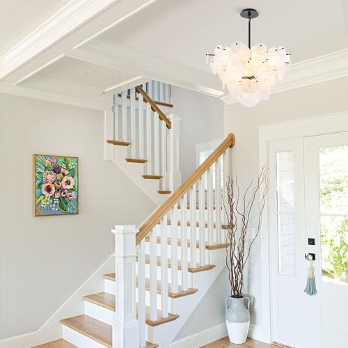 Dia 28 Inch Modern Glass Chandeliers for Bedroom