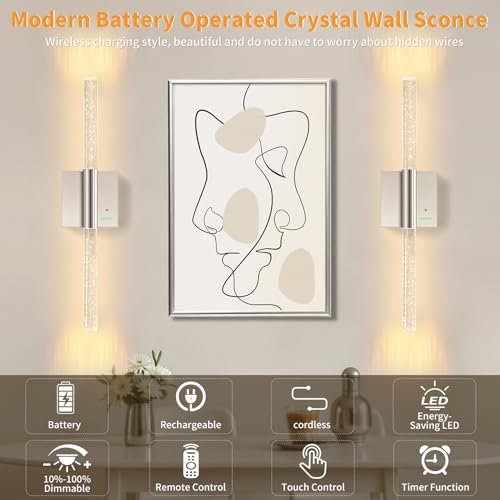 Battery Operated Wireless Wall Sconces (2 Count)