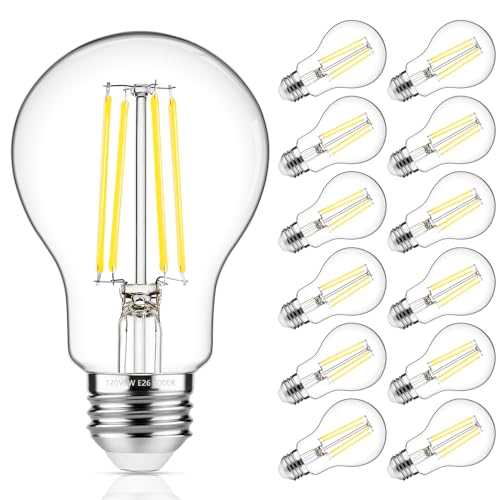 60W Equivalent E26 LED Filament Light Bulbs (12 Count)