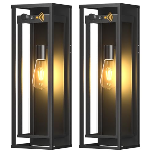 20in Large Outdoor Wall Light Dusk to Dawn Sconce Exterior Lighting Fixture (2 Count)