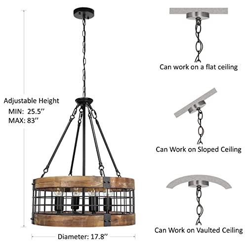 Farmhouse Rustic Chandelier Light Fixture