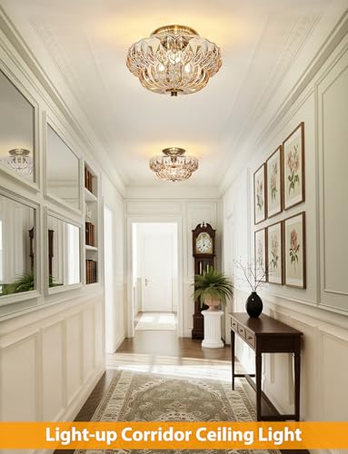 11" 3 Bulb Bright Semi Flush Mount Ceiling Light
