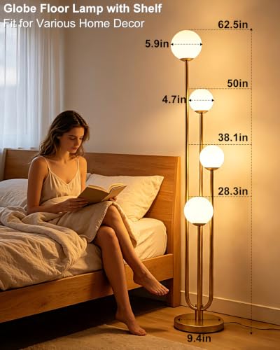Gold Globe Floor Lamp 4 (4 Count)