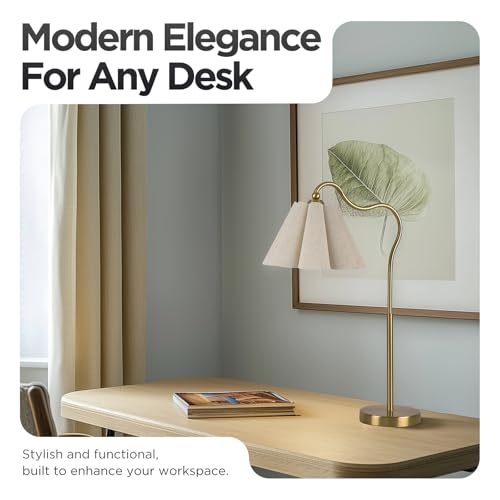 Table Lamp with Beige Pleated Linen Shade