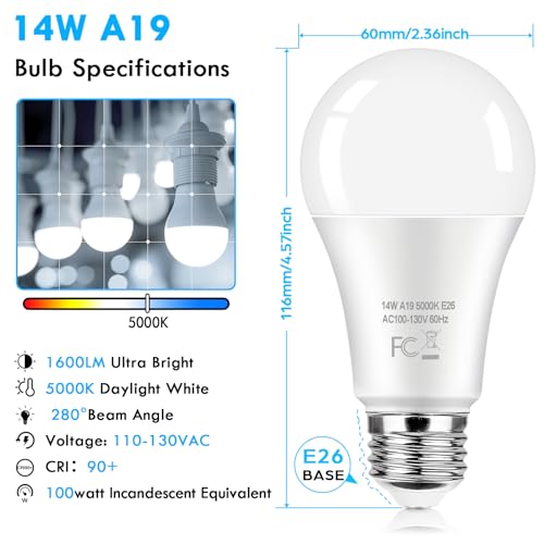 24 Pack LED Light Bulbs 100 Watt Equivalent (24 Count)