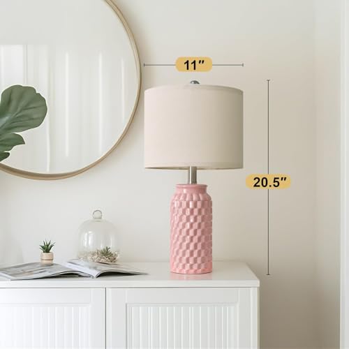 20.5" Pink Table Lamps Set of 2 (2 Count)