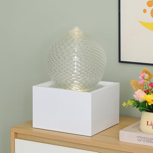 Indoor Water Feature Tabletop Ceramic Fountain Home Kitchen Office Decoration Modern Design Style