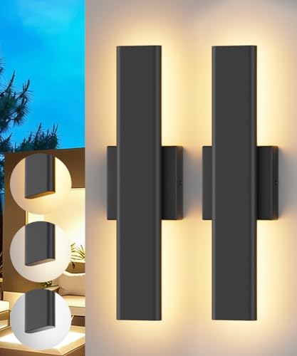 15.7" LED Outdoor Wall Sconce (2 Count)